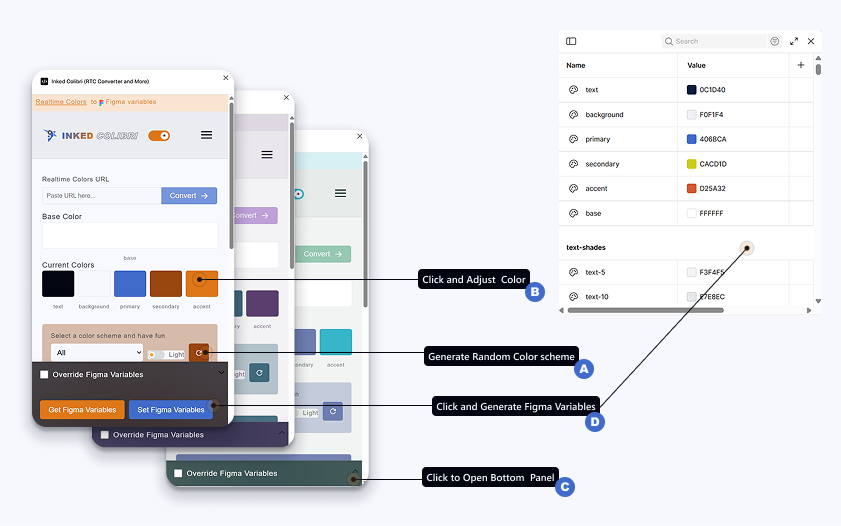 Generate a color scheme with the in-plugin color pickers