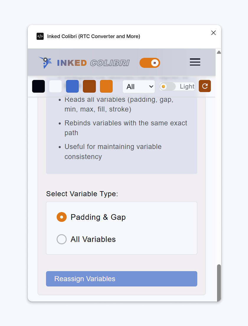 Rebind Variable UI after reconnecting bindings